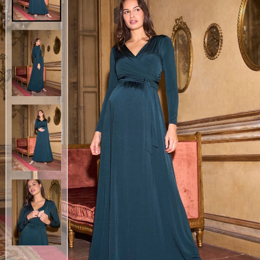 Seraphine Long Sleeve Wrap Maternity Dress